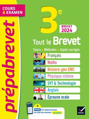 cover image of Prépabrevet Tout le brevet 2024--3e (toutes les matières)